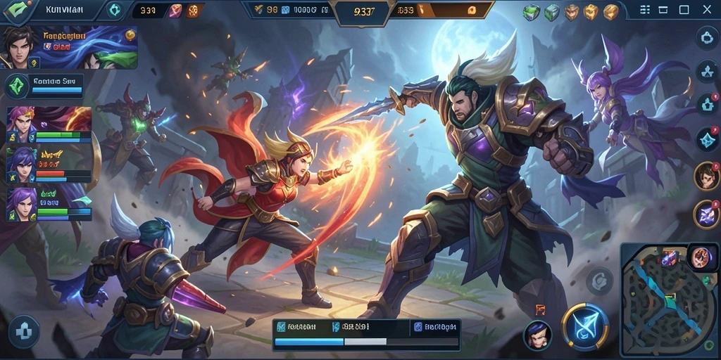 Tangkapan layar utama 93337 menampilkan aksi seru gameplay MOBA.