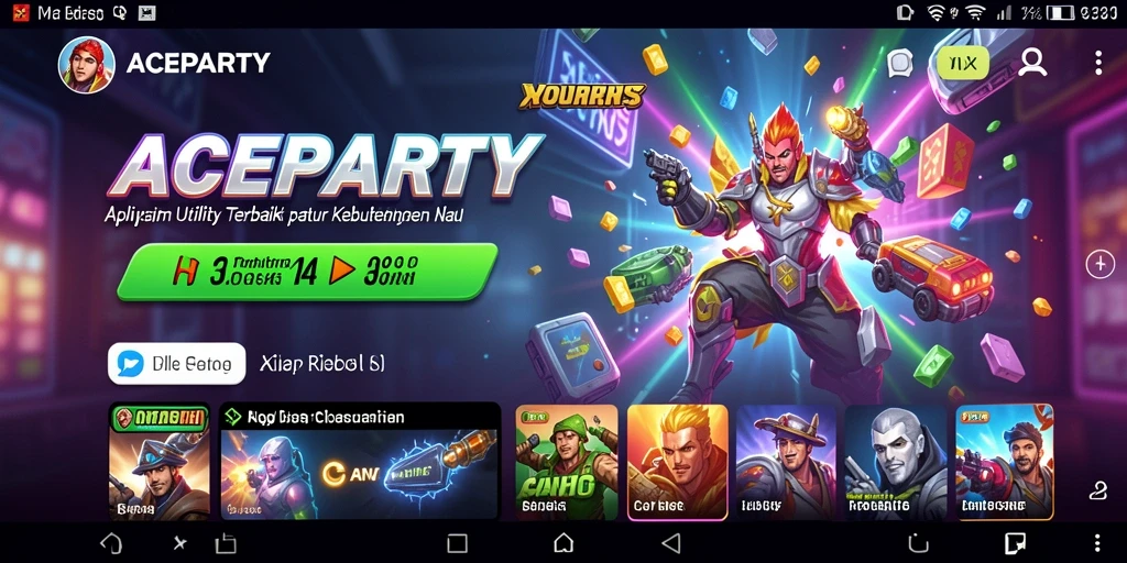Tampilan antarmuka ACEPARTY yang sederhana dan fungsional.
