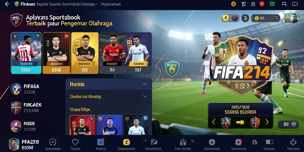 Tampilan menarik dari aplikasi FIFA234 dengan fitur taruhan olahraga.