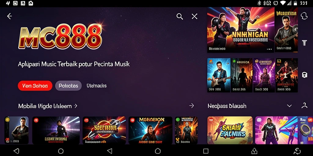 Screenshot MC888 menampilkan gameplay yang seru dalam permainan musik.