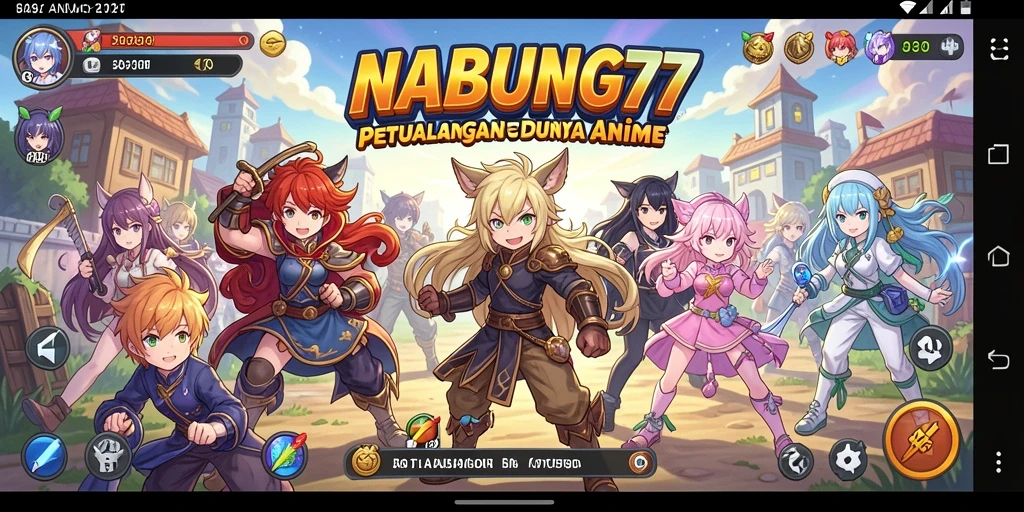 Screenshot NABUNG77 memperlihatkan aksi seru dalam pertempuran karakter Anime.