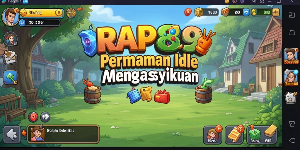 Tangkapan layar utama RAP89 menunjukkan gameplay santai dan karakter menarik.